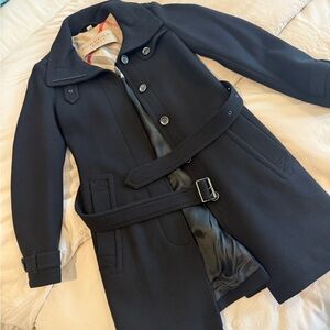 Burberry Black Coat wool with belt